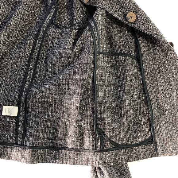 J Jill lightweight jacket unlined cotton linen blend swing brown black buttons - Picture 11 of 11